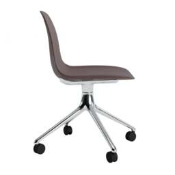 Normann Copenhagen Form Chair Swivel - 4 Wheel - Brown - Aluminium Legs Shell Colour: Brown, Leg Colour: Aluminium - thumbnail 3