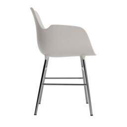 Normann Copenhagen Form Armchair - Warm Grey - Chrome Legs Shell Colour: Warm Grey, Leg Colour: Chrome - thumbnail 3