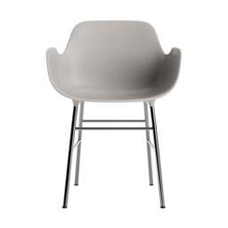 Normann Copenhagen Form Armchair - Warm Grey - Chrome Legs Shell Colour: Warm Grey, Leg Colour: Chrome - thumbnail 2