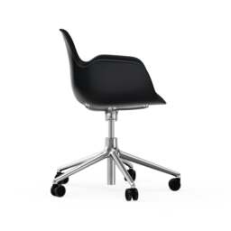 Normann Copenhagen Form Armchair Swivel - 5 Wheel - Gas Lift - Black - Aluminium Legs Shell Colour: Black, Leg Colour: Aluminium - thumbnail 3