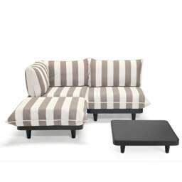 Fatboy Paletti Outdoor Set &amp Anthracite Table - Medium Colour: Stripe Cacao (Left)