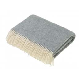 Bronte By Moon Pure Wool Herringbone Throw - Duck Egg