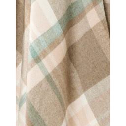 Bronte By Moon Luxury Merino Lambswool Portree Check Throw - Natural/Rose - thumbnail 3