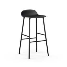 Normann Copenhagen Form Barstool - 75cm - Black - Black Legs Shell Colour: Black, Leg Colour: Matching Shell Colour - thumbnail 1