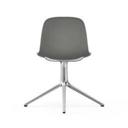Normann Copenhagen Form Chair Swivel - 4 Leg - Grey - Aluminium Legs Shell Colour: Grey, Leg Colour: Aluminium - thumbnail 4