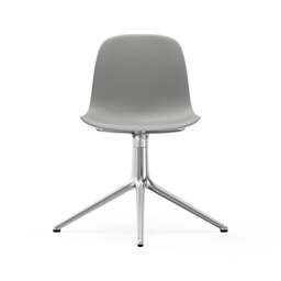 Normann Copenhagen Form Chair Swivel - 4 Leg - Grey - Aluminium Legs Shell Colour: Grey, Leg Colour: Aluminium - thumbnail 2