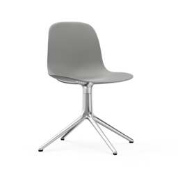 Normann Copenhagen Form Chair Swivel - 4 Leg - Grey - Aluminium Legs Shell Colour: Grey, Leg Colour: Aluminium