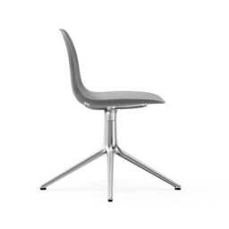 Normann Copenhagen Form Chair Swivel - 4 Leg - Grey - Aluminium Legs Shell Colour: Grey, Leg Colour: Aluminium - thumbnail 3