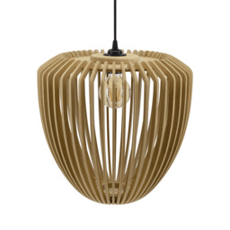 Umage Clava Wood Pendant Light - Natural Oak with Black Rosette Cord Set With or Without Cord Set: With Black Rosette Cord Set