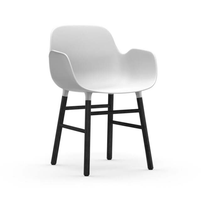 Normann Copenhagen Form Armchair - White - Black Oak Legs Shell Colour: White, Leg Colour: Black Oak - image 1