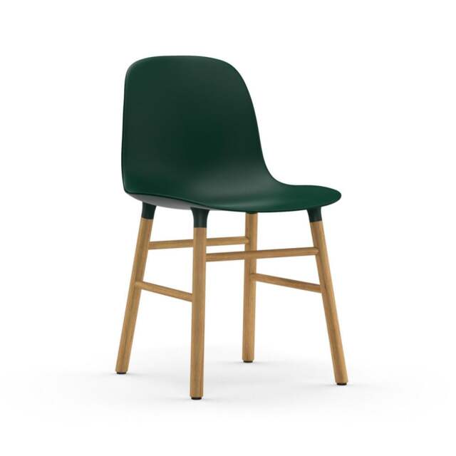 Normann Copenhagen Form Chair - Green - Oak Legs Shell Colour: Green, Leg Colour: Oak - image 1