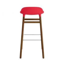 Normann Copenhagen Form Barstool - Wood - 75cm - Bright Red - Walnut Legs Shell Colour: Bright Red, Leg Colour: Walnut - thumbnail 4