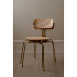 Umage Curious Dining Chair - Oak - Brass Legs - Morning Meadows Cushion Leg Colour: Brass Legs, Colour: Morning Meadows - thumbnail 5