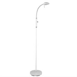 Halo Design Vegas Floor Lamp - H 140cm - 1 Arm - White Chrome Colour: White / Chrome
