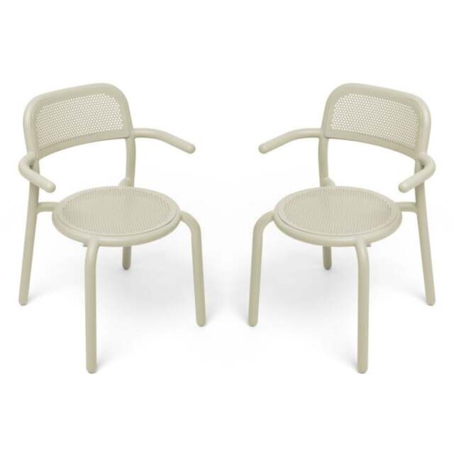 Fatboy Set of 2 Toni Stackable Garden Armchairs - Mist Green Colour: Desert - image 1