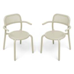 Fatboy Set of 2 Toni Stackable Garden Armchairs - Mist Green Colour: Desert - thumbnail 1