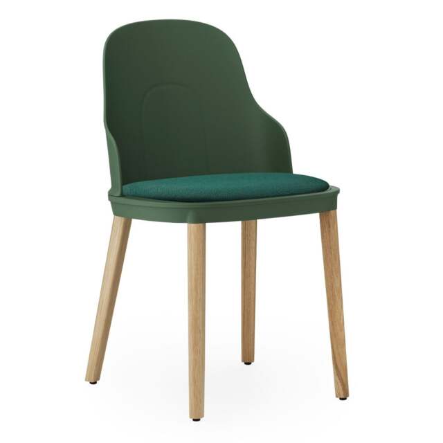 Normann Copenhagen Allez Chair - Park Green - Lacquered Oak Legs - Park Green/Canvas SJA 3987 Outdoor Upholstered Seat Colour: Park Green, Leg Colour: - image 1