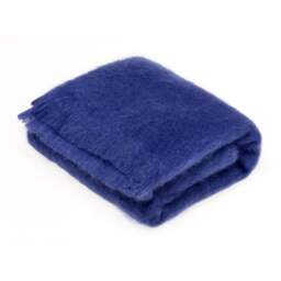 Bronte By Moon Luxury Mohair Throw - Indigo Colour: Indigo