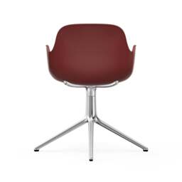 Normann Copenhagen Form Armchair Swivel - 4 Leg - Red - Aluminium Legs Shell Colour: Red, Leg Colour: Aluminium - thumbnail 4