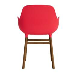 Normann Copenhagen Form Armchair - Bright Red - Walnut Legs Shell Colour: Bright Red, Leg Colour: Walnut - thumbnail 4