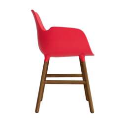 Normann Copenhagen Form Armchair - Bright Red - Walnut Legs Shell Colour: Bright Red, Leg Colour: Walnut - thumbnail 3