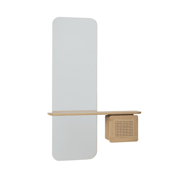 Umage One More Look Storage Mirror - Oak - Venetian Cane Colour: Venetian Cane