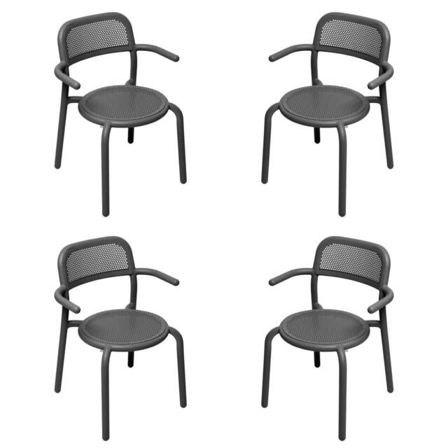 Fatboy Set of 4 Toni Stackable Garden Armchairs - Anthracite Colour: Anthracite - image 1