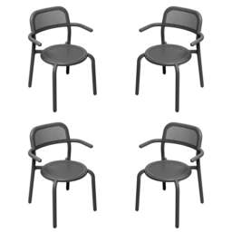 Fatboy Set of 4 Toni Stackable Garden Armchairs - Anthracite Colour: Anthracite - thumbnail 1