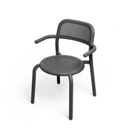 Fatboy Set of 4 Toni Stackable Garden Armchairs - Anthracite Colour: Anthracite - thumbnail 4