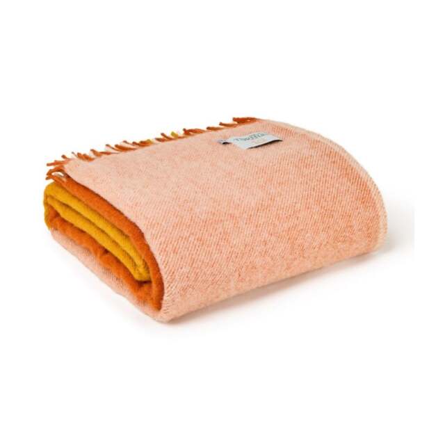 Tweedmill Textiles Extra Large Pure New Wool Paddock Check Throw - Cinnamon - 240 x 140 cm - image 1