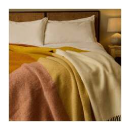 Tweedmill Textiles Extra Large Pure New Wool Paddock Check Throw - Cinnamon - 240 x 140 cm - thumbnail 2