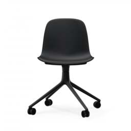 Normann Copenhagen Form Chair Swivel - 4 Wheel - Black - Black Legs Shell Colour: Black, Leg Colour: Black - thumbnail 2