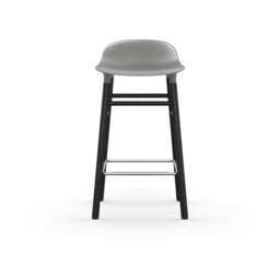 Normann Copenhagen Form Barstool - Wood - 65cm - Grey - Black Oak Legs Shell Colour: Grey, Leg Colour: Black Oak - thumbnail 2