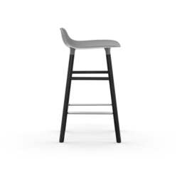 Normann Copenhagen Form Barstool - Wood - 65cm - Grey - Black Oak Legs Shell Colour: Grey, Leg Colour: Black Oak - thumbnail 3