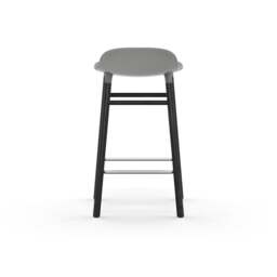 Normann Copenhagen Form Barstool - Wood - 65cm - Grey - Black Oak Legs Shell Colour: Grey, Leg Colour: Black Oak - thumbnail 4