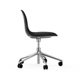 Normann Copenhagen Form Chair Swivel - 5 Wheel - Gas Lift - Black - Aluminium Legs Shell Colour: Black, Leg Colour: Aluminium - thumbnail 3