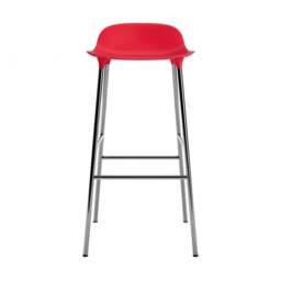 Normann Copenhagen Form Barstool - 75cm - Bright Red - Chrome Legs Shell Colour: Bright Red, Leg Colour: Chrome - thumbnail 2