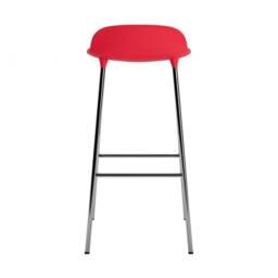 Normann Copenhagen Form Barstool - 75cm - Bright Red - Chrome Legs Shell Colour: Bright Red, Leg Colour: Chrome - thumbnail 4
