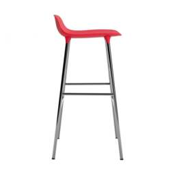 Normann Copenhagen Form Barstool - 75cm - Bright Red - Chrome Legs Shell Colour: Bright Red, Leg Colour: Chrome - thumbnail 3