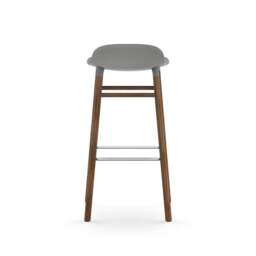 Normann Copenhagen Form Barstool - Wood - 75cm - Grey - Walnut Legs Shell Colour: Grey, Leg Colour: Walnut - thumbnail 4