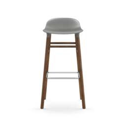 Normann Copenhagen Form Barstool - Wood - 75cm - Grey - Walnut Legs Shell Colour: Grey, Leg Colour: Walnut - thumbnail 2