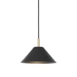 Halo Design Hygge Metal Pendant Lamp - 24cm dia - Graphite Black Size:  24cm, Colour: Graphite Black