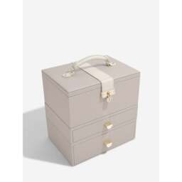 Stackers Luxury Classic Faux Leather Jewellery Box - Taupe Colour: Taupe - thumbnail 4