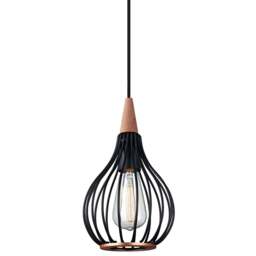 Halo Design Drops Metal Wire Pendant Light - Black/Dark Wood - O 17cm Size:  17cm