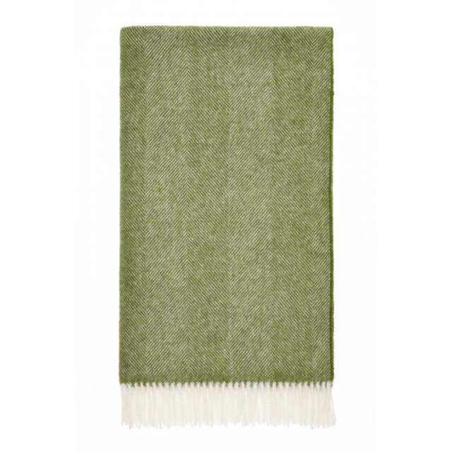 Bronte By Moon Shetland Herringbone Throw - Apple