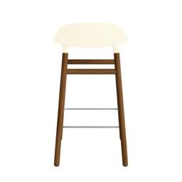 Normann Copenhagen Form Barstool - Wood - 65cm - Cream - Walnut Legs Shell Colour: Cream, Leg Colour: Walnut - thumbnail 4