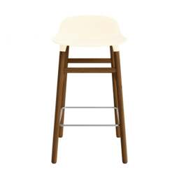 Normann Copenhagen Form Barstool - Wood - 65cm - Cream - Walnut Legs Shell Colour: Cream, Leg Colour: Walnut - thumbnail 2