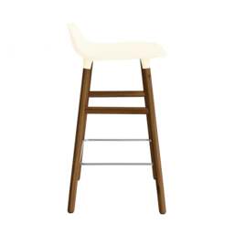 Normann Copenhagen Form Barstool - Wood - 65cm - Cream - Walnut Legs Shell Colour: Cream, Leg Colour: Walnut - thumbnail 3