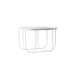 Audo Copenhagen Cage Table - White Steel Base - White Marble Top - thumbnail 2