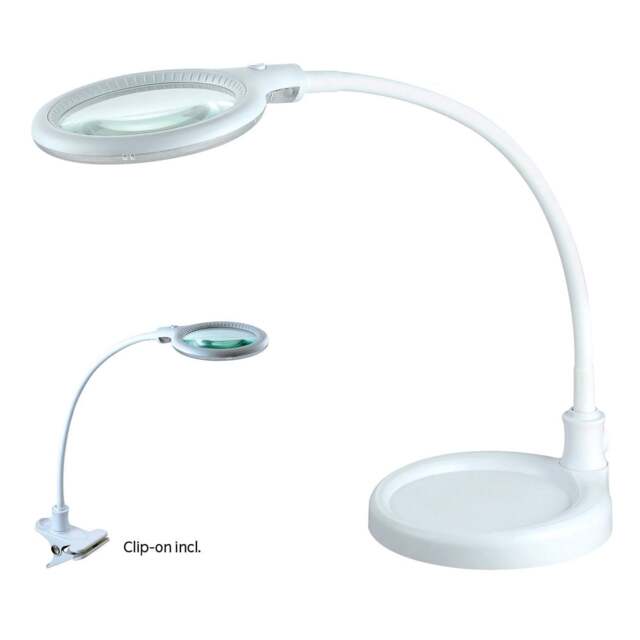 Halo Design Mini Magni Table Light - Base & Clip - White - 3x Magnification Size: Small